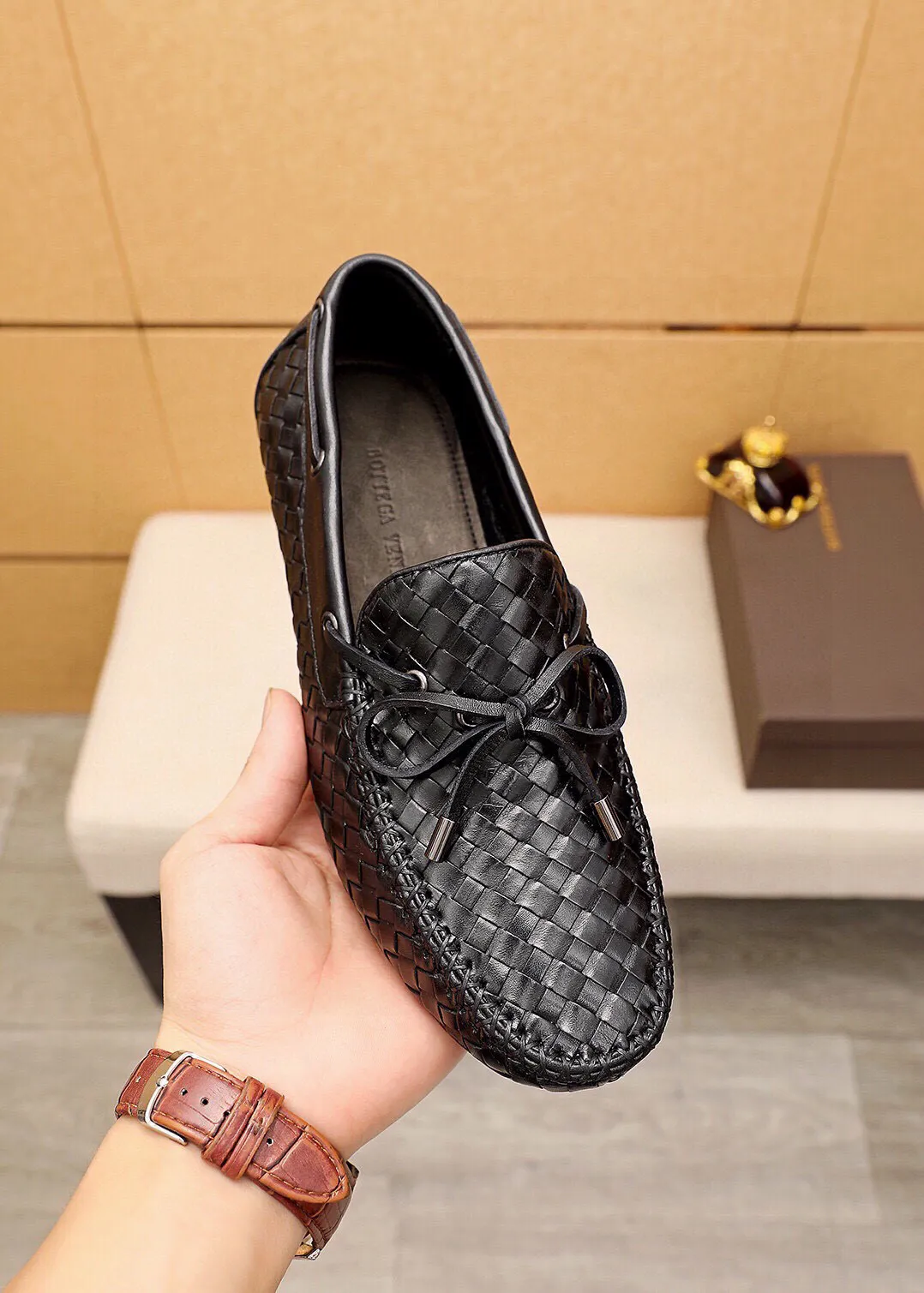 Men's men's shoes 💰500 💐 BV men's slip-on shoes® [BOTTEGA VENETA] official website counter new model, one-to-one mold opening ⚠Italian calfskin purely hand-woven ➕cow 🐂 leather lining. Driving slip-ons, available at counters, sizes 38～44 (45🉑️customized)